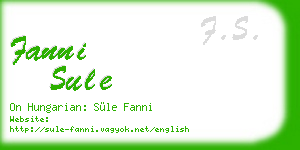 fanni sule business card